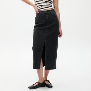 Gap denim midi skirt black wash size 28/6P